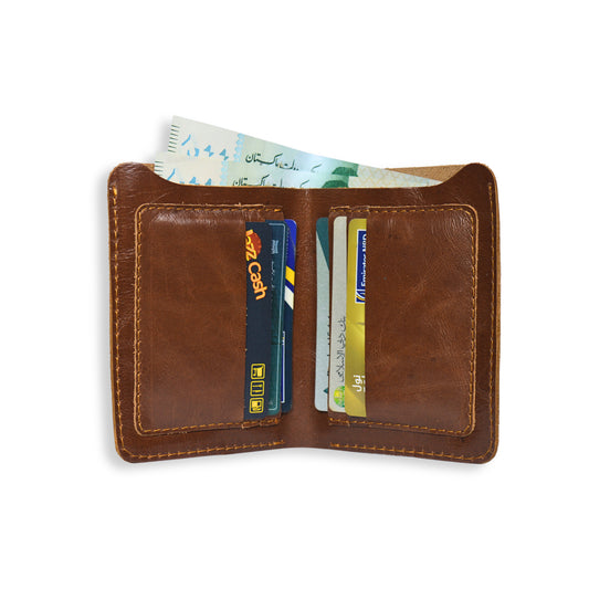 Brown Leather Wallet Book Style for Men