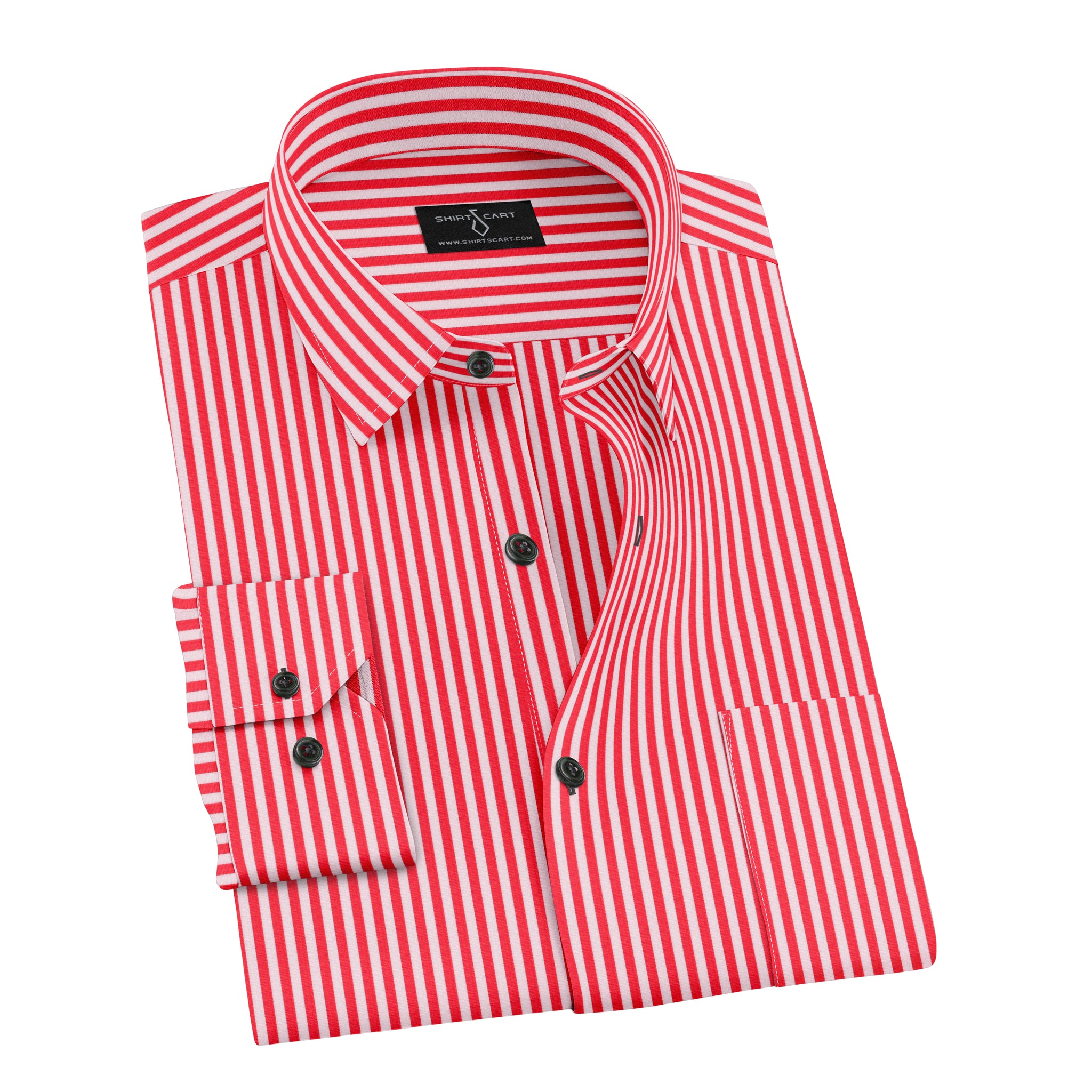 Orange White Stripe Formal Shirt