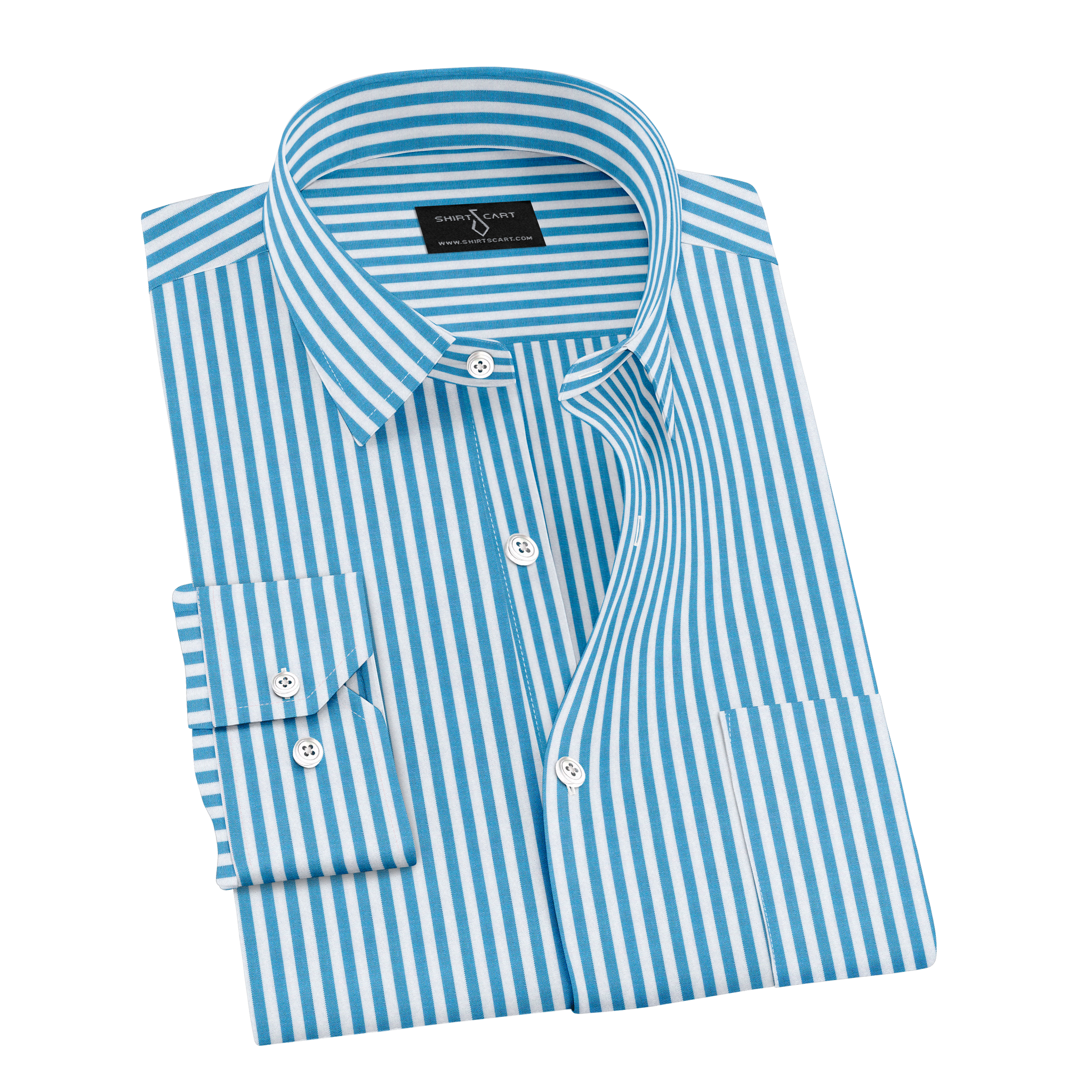 Light Sky-blue white Stripe Formal Shirt