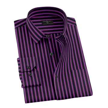 Black Purple Stripes Formal Shirt