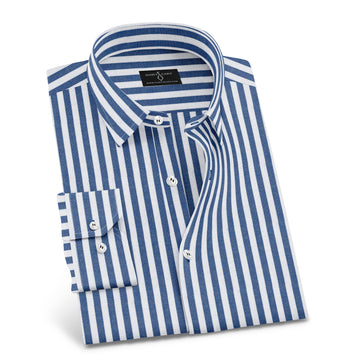 Blue And White Striped Premium Cotton Shirt