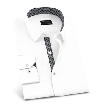 White Formal Shirt with Gray Brick