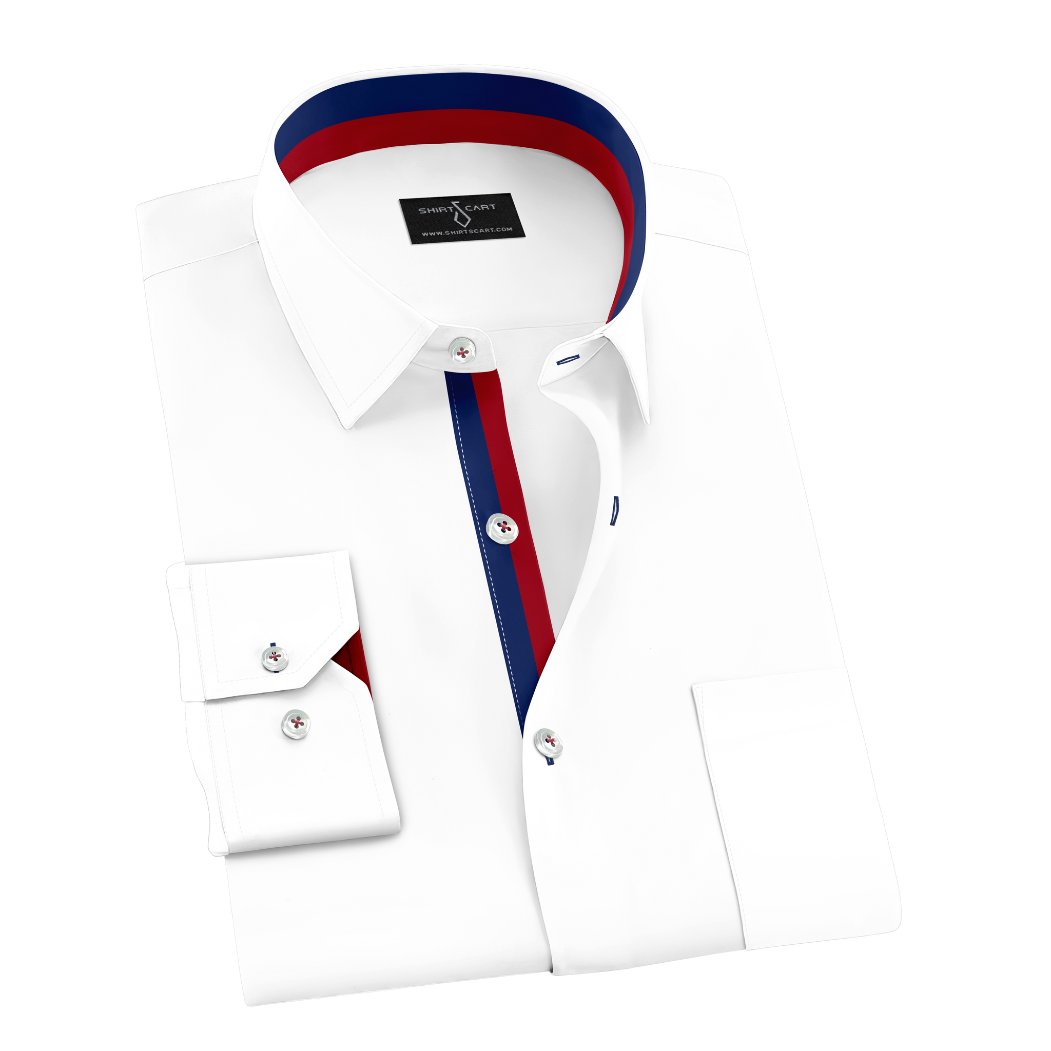 White Formal Shirt with Racing Strips